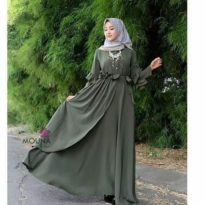 MAUNA MAXI DRESS MUSLIM / GAMIS MURAH / GROSIR BAJU HIJAB BANDUNG