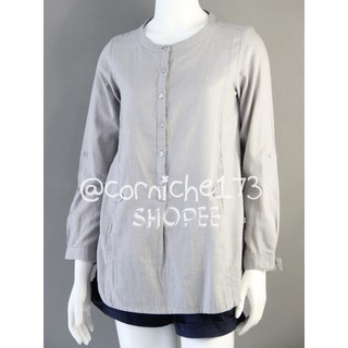  Corniche  Layla Blouse Grey TB231090 Shopee Indonesia