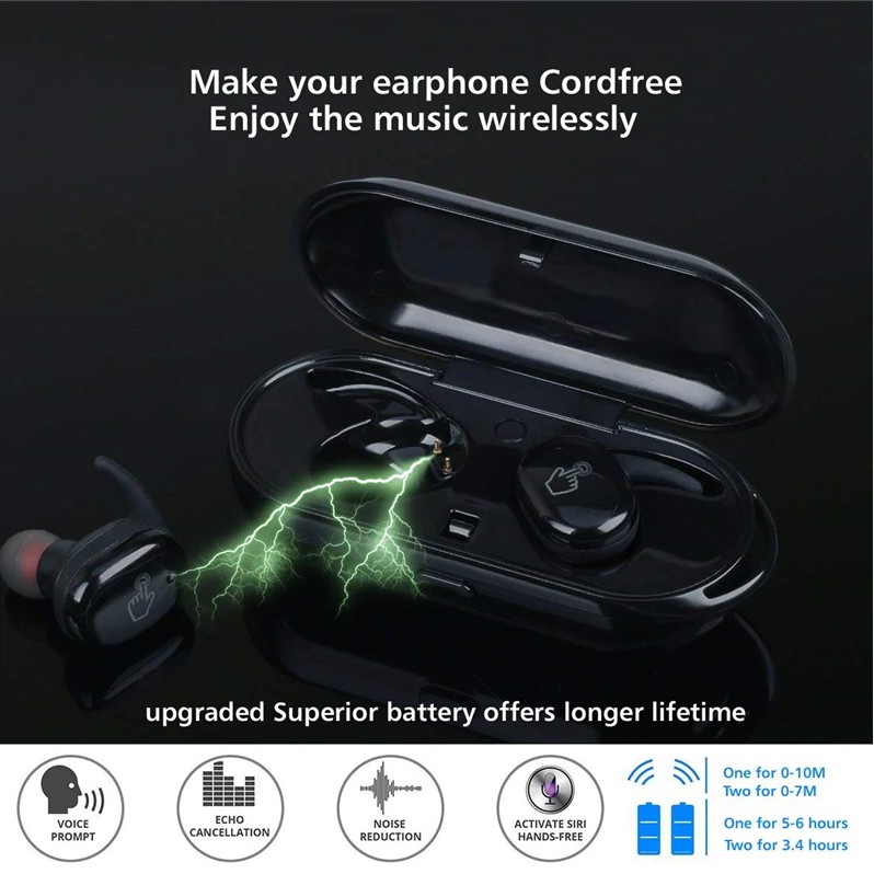 Y30 TWS Bluetooth Headset Bluetooth TWS Dengan Mikrofon 5.0 Earphone Bluetooth TWS HiFi Stereo Waterproof Earbuds Wireless