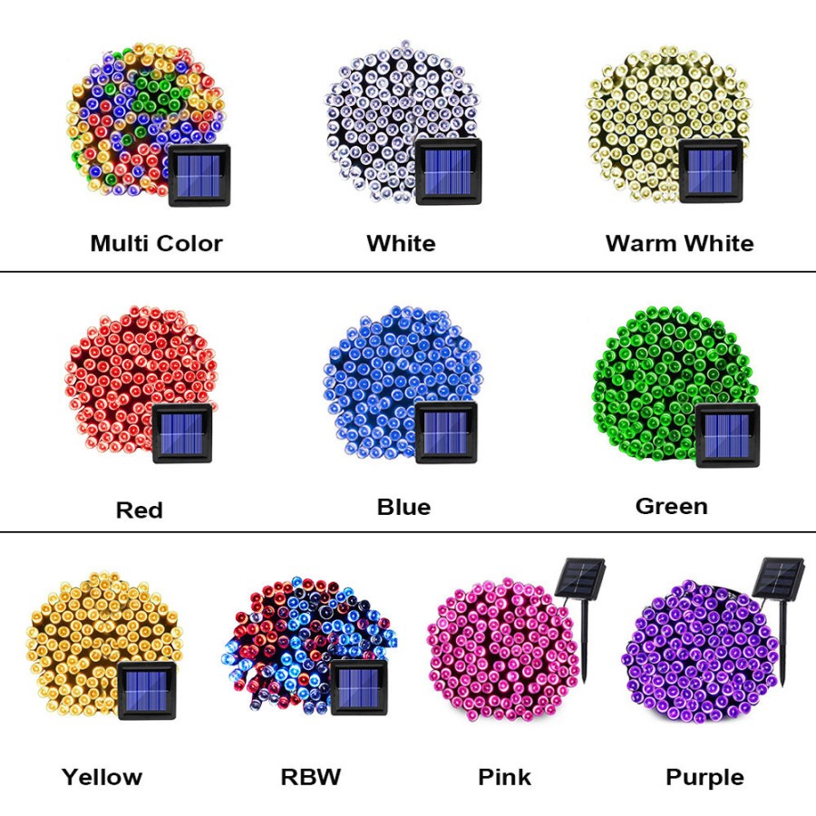 Lampu Hias Dekorasi Rumah Taman Pohon Tenaga Surya 100 LED 12M