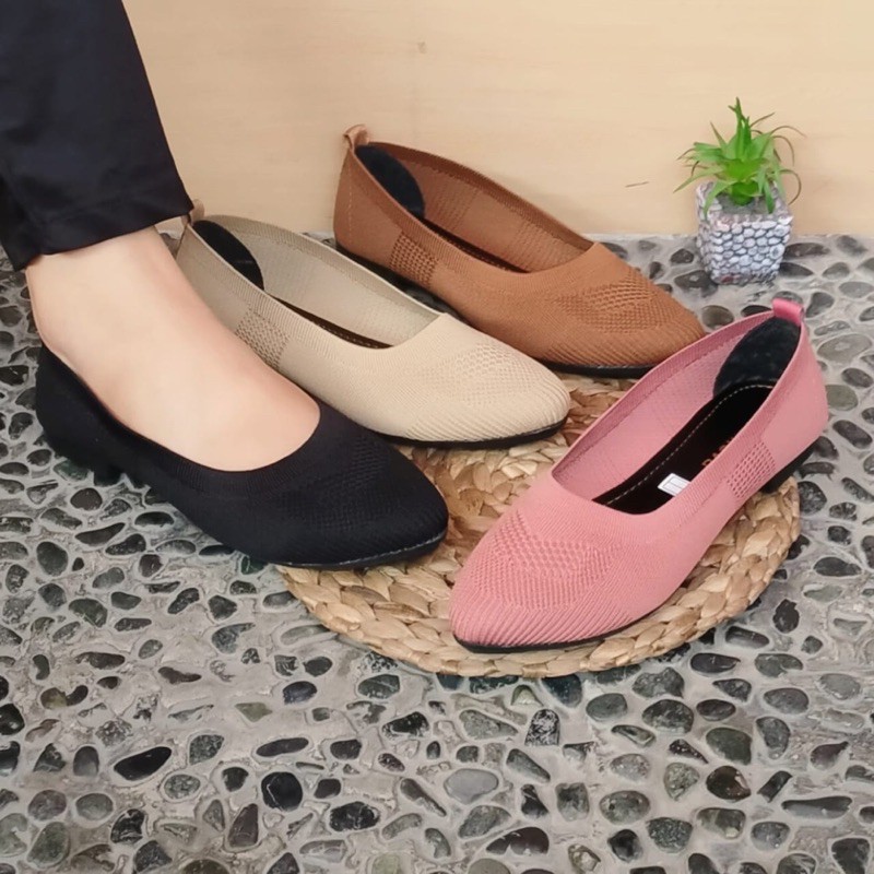 KAYZINEVA Sepatu Flat Rajut Wanita Import  CC 11