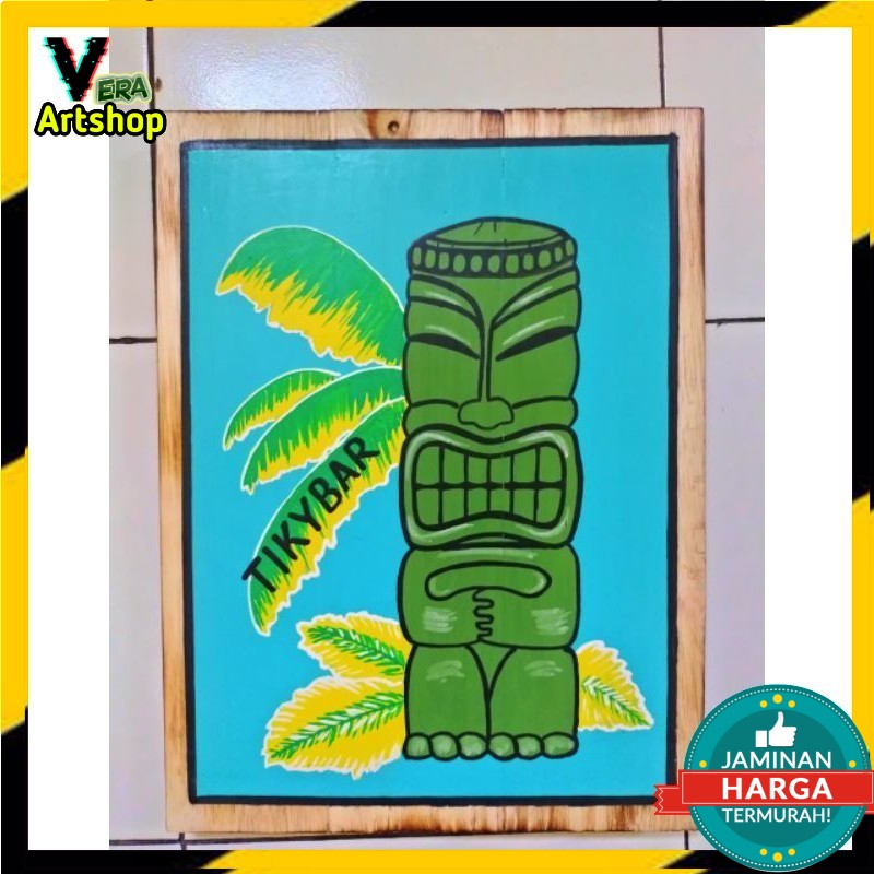 Lukisan Kayu Dekorasi Dinding Tiki Bar (Wall Decor)