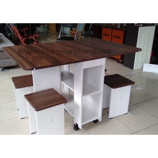 Meja makan minimalis kursi 4 mungil apartemen allison LuAR Meja makan minimalis kursi 4 mungil apartemen allison LuAR