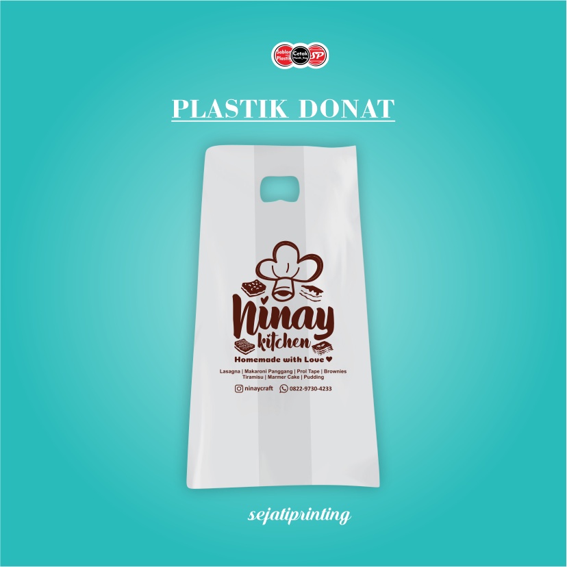 

Sablon Plastik Donat 27cm x 48cm, FREE DESAIN - SEJATIPRINTING