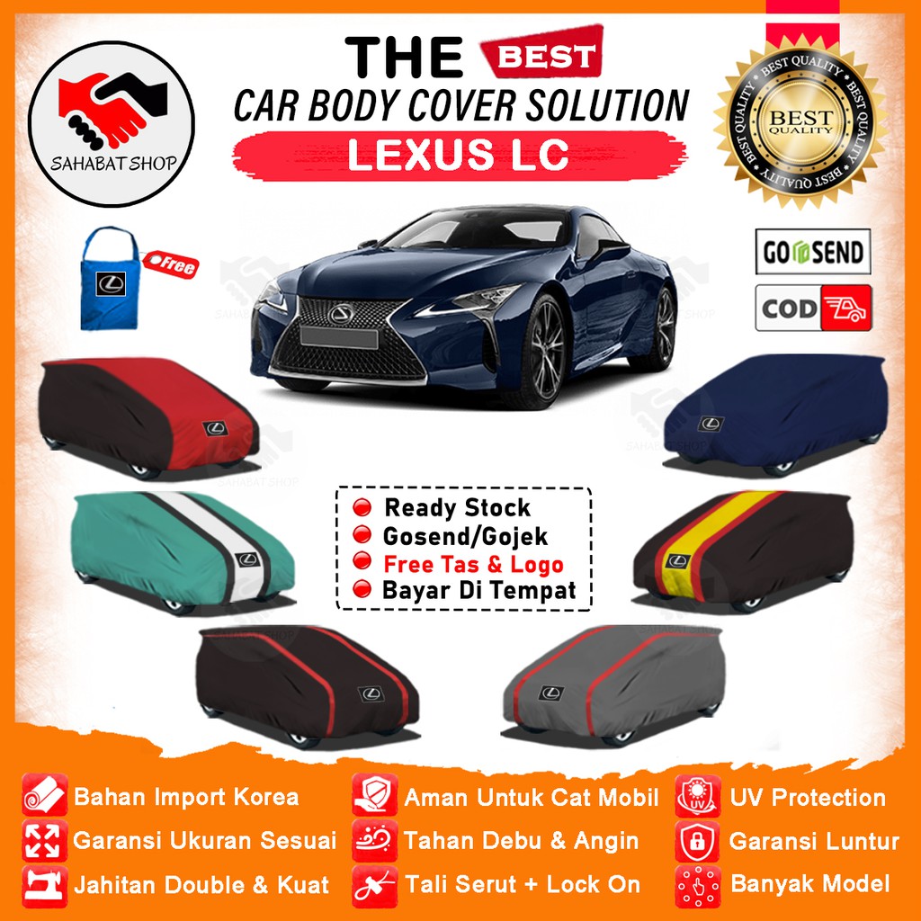 Sahabat Body Cover Mobil Lexus LC / Sarung Penutup Lexus LC Outdoor / Selimut Mantel Jas Mantol Tutup Pelindung Kelambu Kerudung Pembungkus Tutupan Kerodong Terpal Bungkus Mobil Sedan Lexus LC Waterproof Anti Air Model Orange