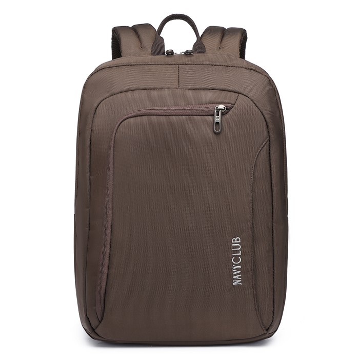 tas wanita Navy Club Tas Ransel Laptop FAF - Ransel Pria Wanita- Up to 14 Inch - Cokelat slingbag te