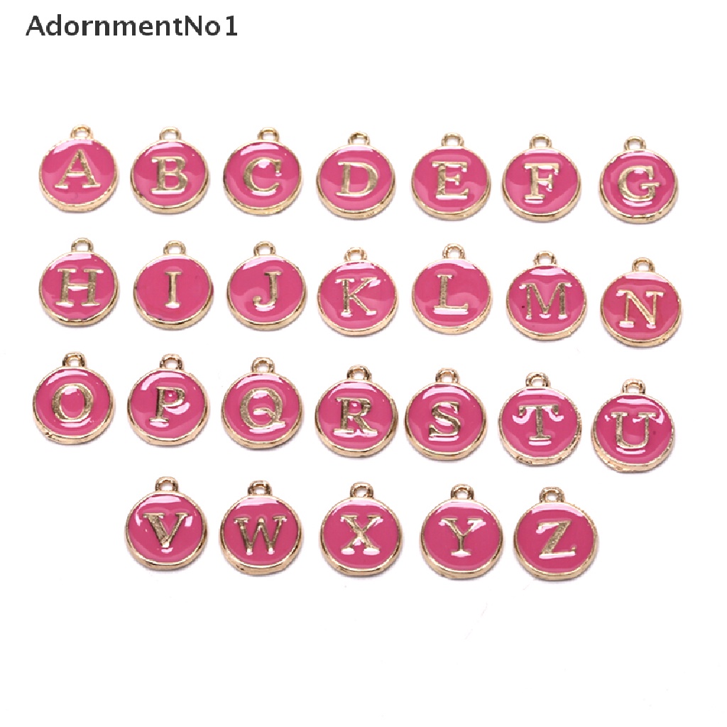 (AdornmentNo1) 26pcs / Set Charm Huruf Alfabet Untuk DIY Gelang / Perhiasan