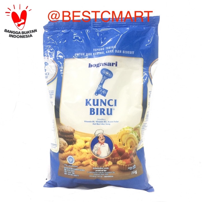 

cs01477 Bogasari Tepung Kunci Biru Premium 1 Kg Da01D100