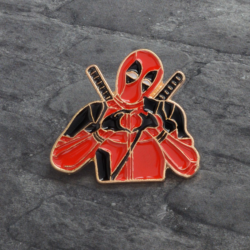 Pin Enamel Desain Komik Marvel Deadpool I Heart You Untuk Aksesoris Tas Ransel