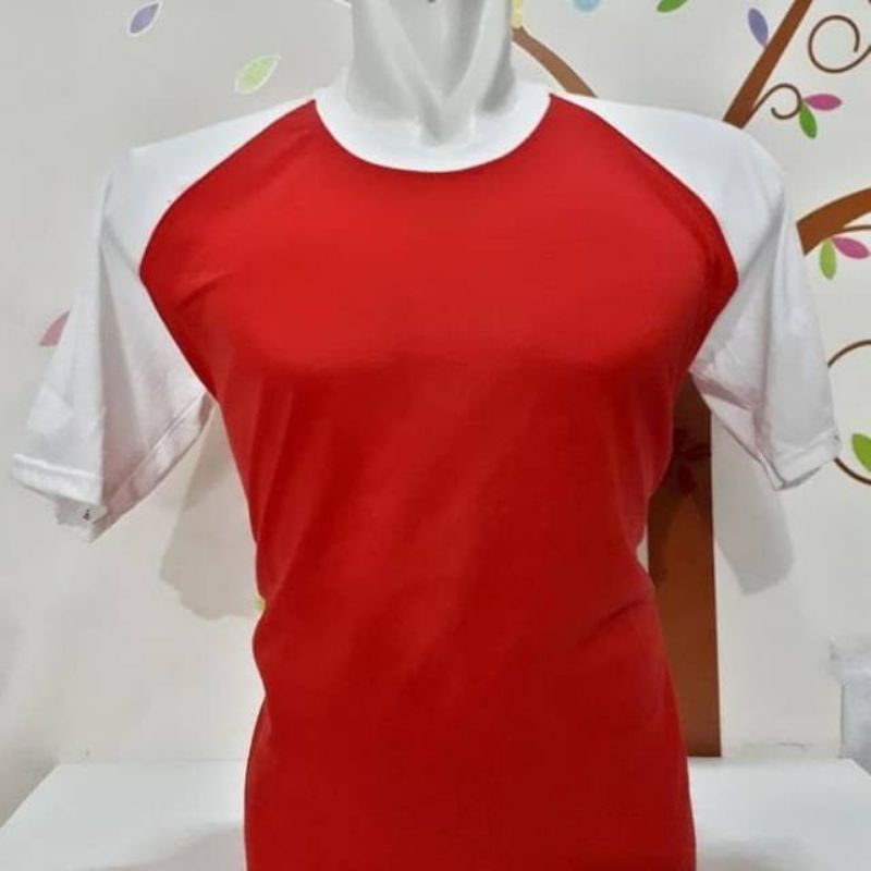 kaos kombinasi merah cabe putih