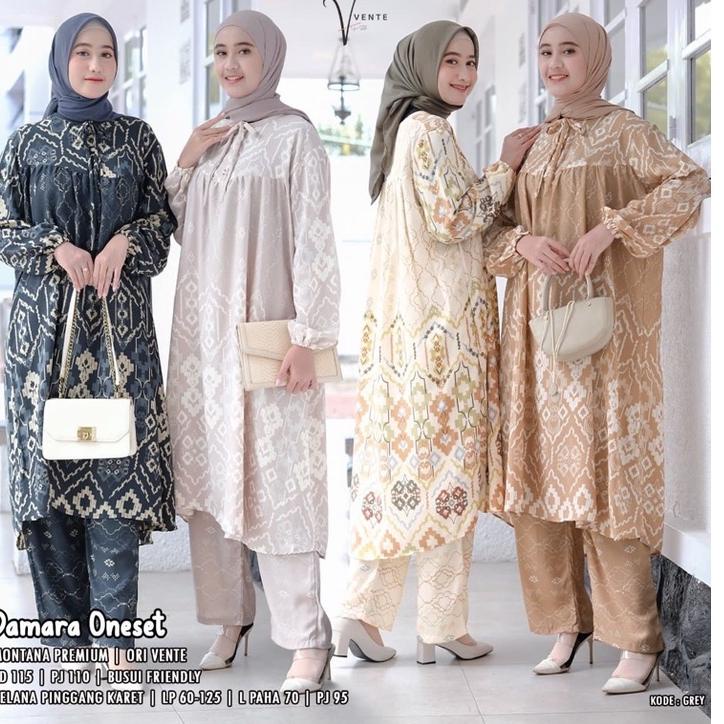 One Set Maxmara Motif Exclusive LD 120 / Setelan Premium Wanita Long tunik Celana Kulot –BE.19My22ᶠ