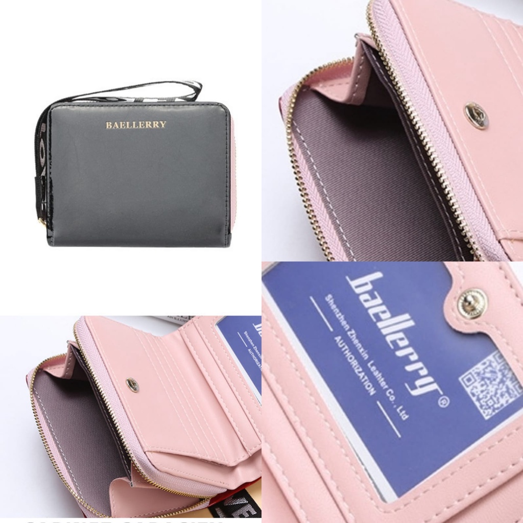 DOMPET WANITA KECIL BAELLERRY ORIGINAL HITAM BASOVA WA426B5 TALI PENDEK KOREA MINI IMPORT BATAM PREMIUIM RESLETING SLOT KARTU UANG KOIN REMAJA CEWEK MURAH