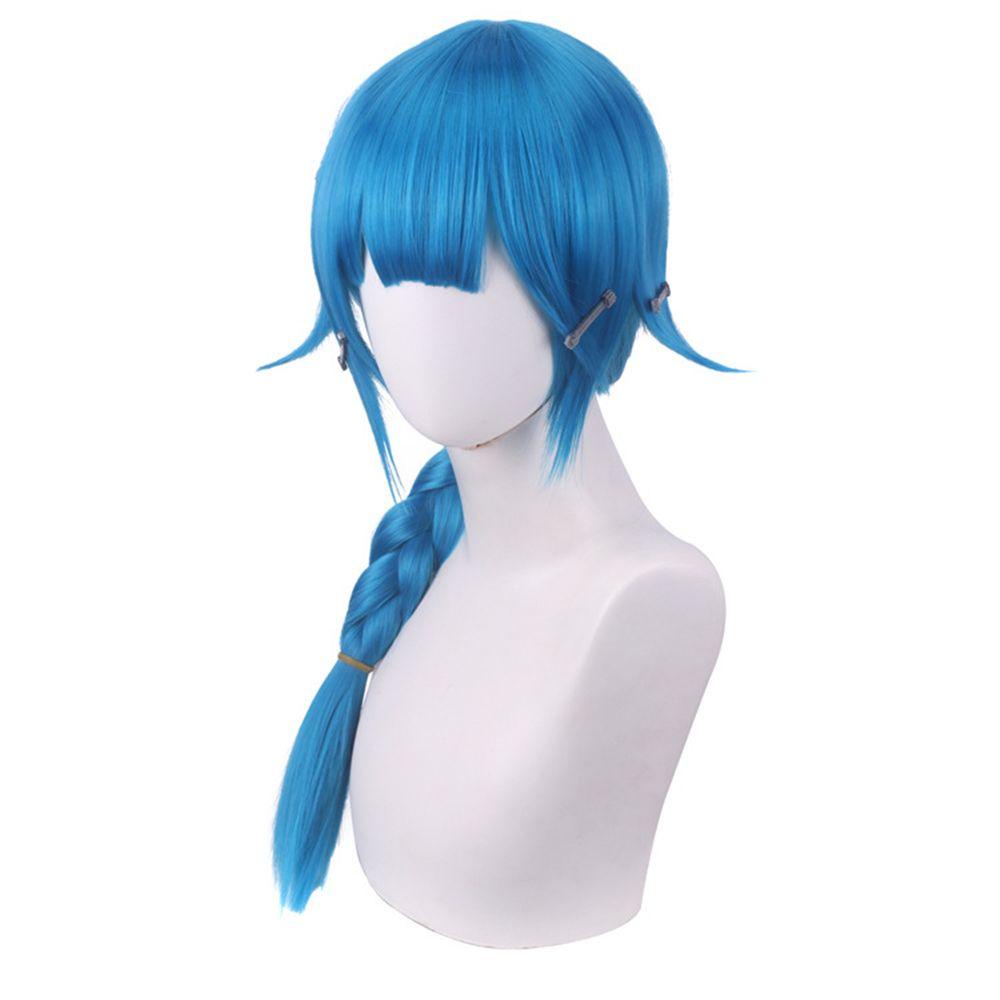 R-flower Young Jinx Powder Wig Anime Rambut Sintetis Hiasan Kepala Cosplay