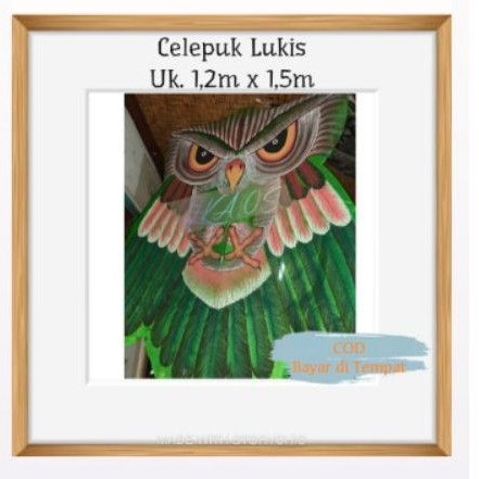 CELEPUK LUKIS BESAR - LAYANGAN KAIN LUKIS BURUNG HANTU BALI - LAYANGAN CELEPUK LAYANG KNOCKDOWN