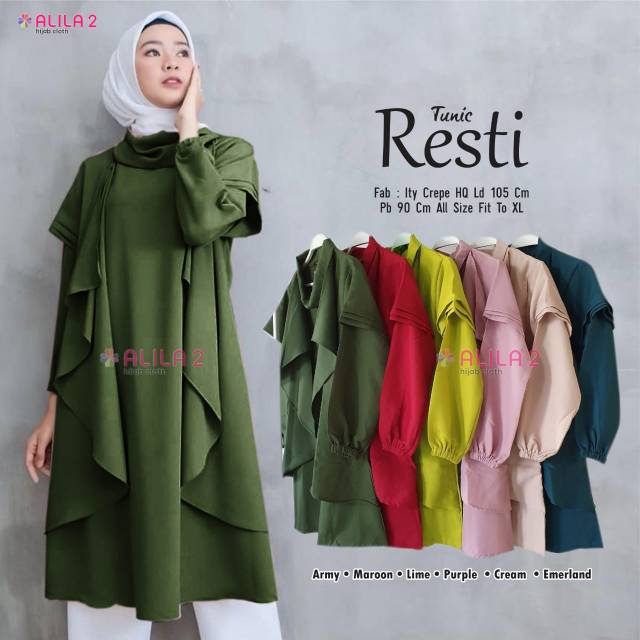 RESTY TUNIK ORI ALILA/TUNIK ITY CREPE/BAJU ATASAN