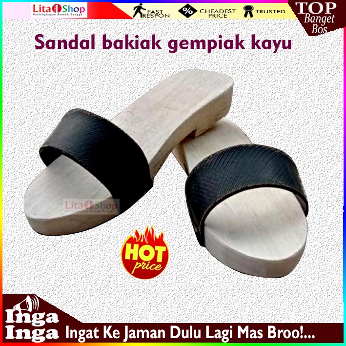 SANDAL KAYU BAKIAK BAKYAK TEROMPAH