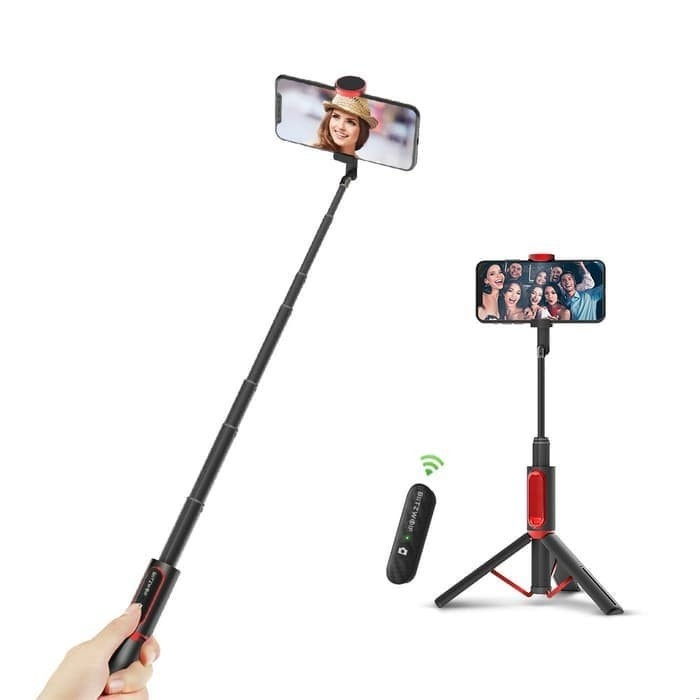 Blitzwolf BW-BS10 Tongsis Tripod Bluetooth Selfie Blitzwolf Bw-bs5 - Black-Red