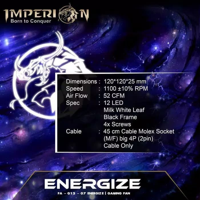 Fan Casing 12cm Imperion Energize Led Auto RGB