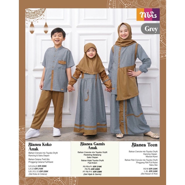 Gamis Anak Bianca Grey