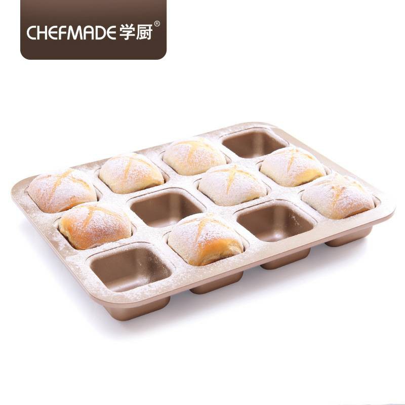 Chefmade 12 cups square mold bake pan wk9149 / loyang kue mini square loaf pan