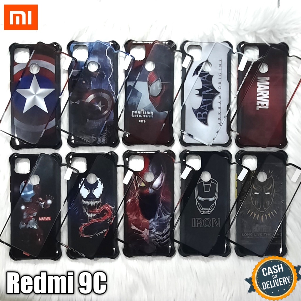 Softcase 360 Avenger + Tempered Glass For Xiaomi Redmi 9C