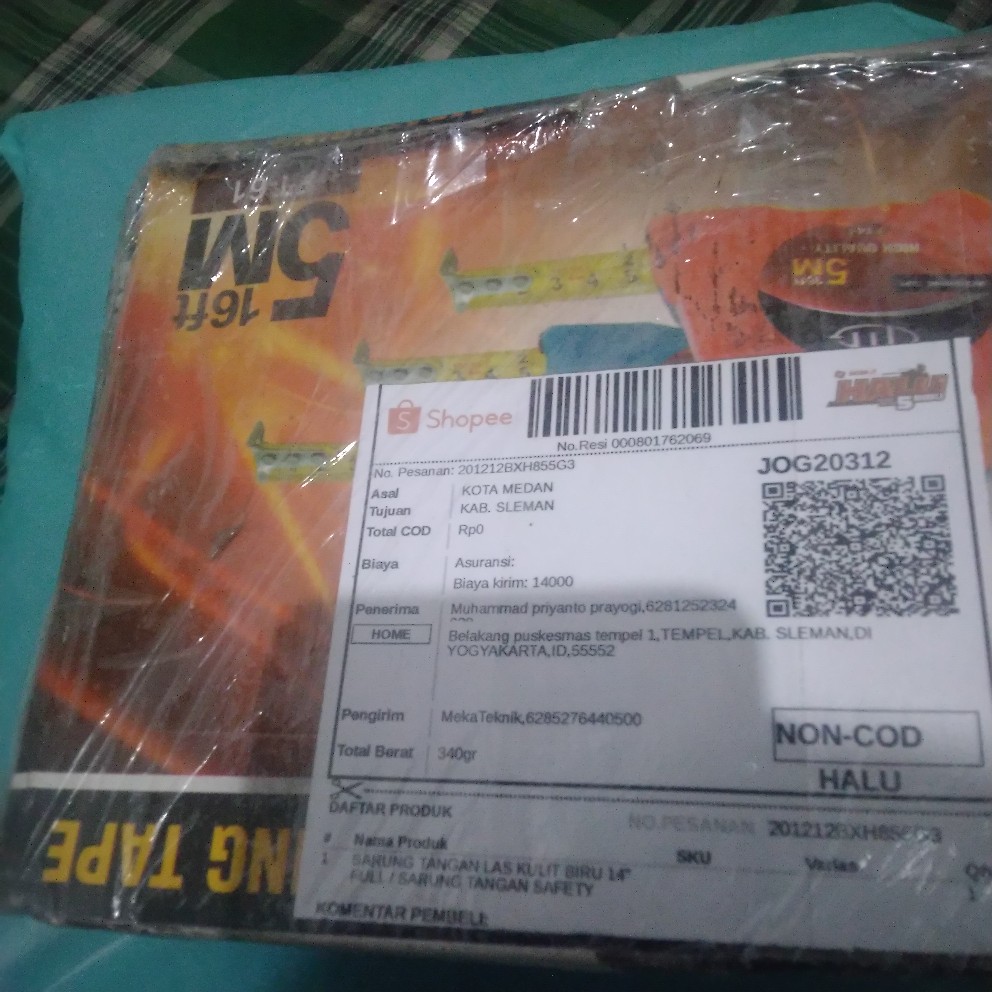 Sarung Tangan Las Kulit Biru 14 Full / Sarung Tangan Safety