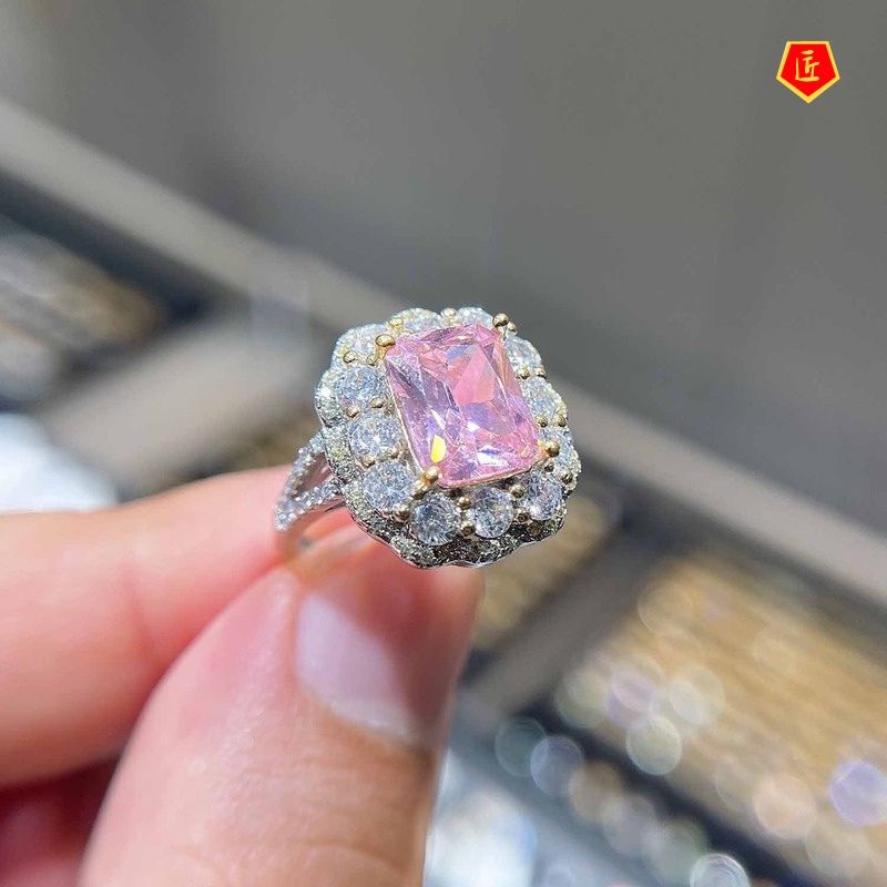 [Ready Stock]Luxury Natural Argyle Pink Diamond Colored Gems Ring