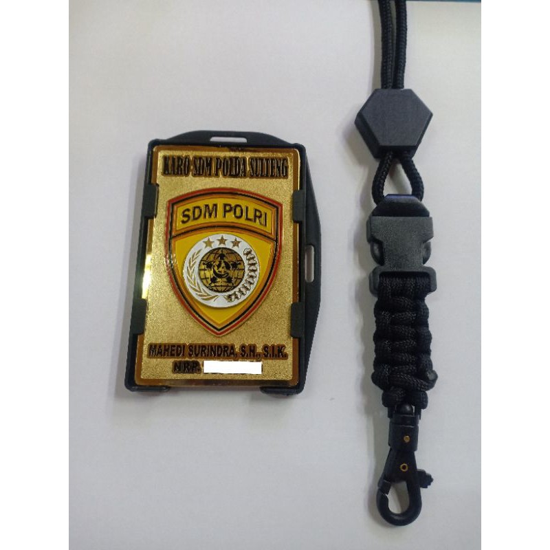 

tanda pengenal id card logo sdm polri holder plus lanyard