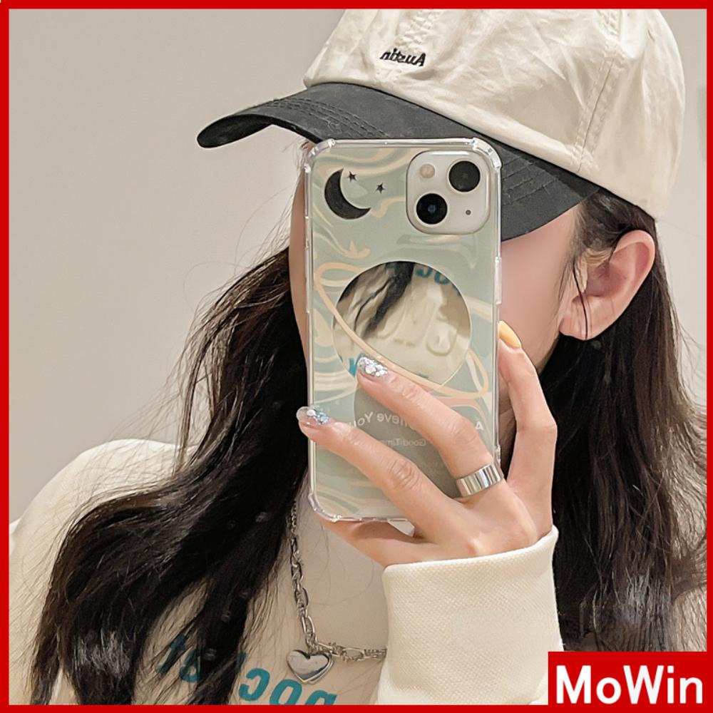 iPhone Case Acrylic Luxury Makeup Mirror Airbag Shockproof Protection Camera Moon Planet Cute Compatible For iPhone 11 iPhone 13 Pro Max iPhone 12 Pro Max iPhone 7 Plus iPhone xr