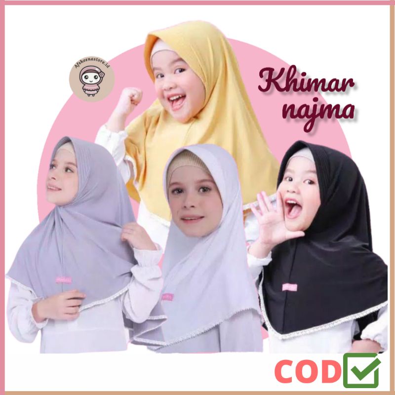 Afsheenastore Jilbab Khimar Najma Usia 1 2 3 4 5 6 7 Th