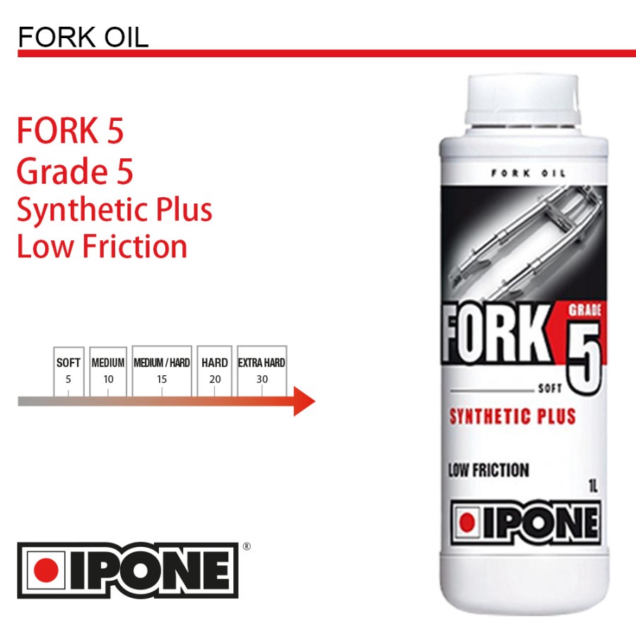 IPONE FORK FLUID 5 SOFT 1L - OLI FORK SHOCK DEPAN GRADE 5