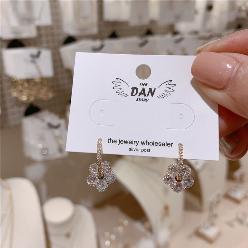 FerenHongXia Anting Bunga gaya korea untuk wanita S925