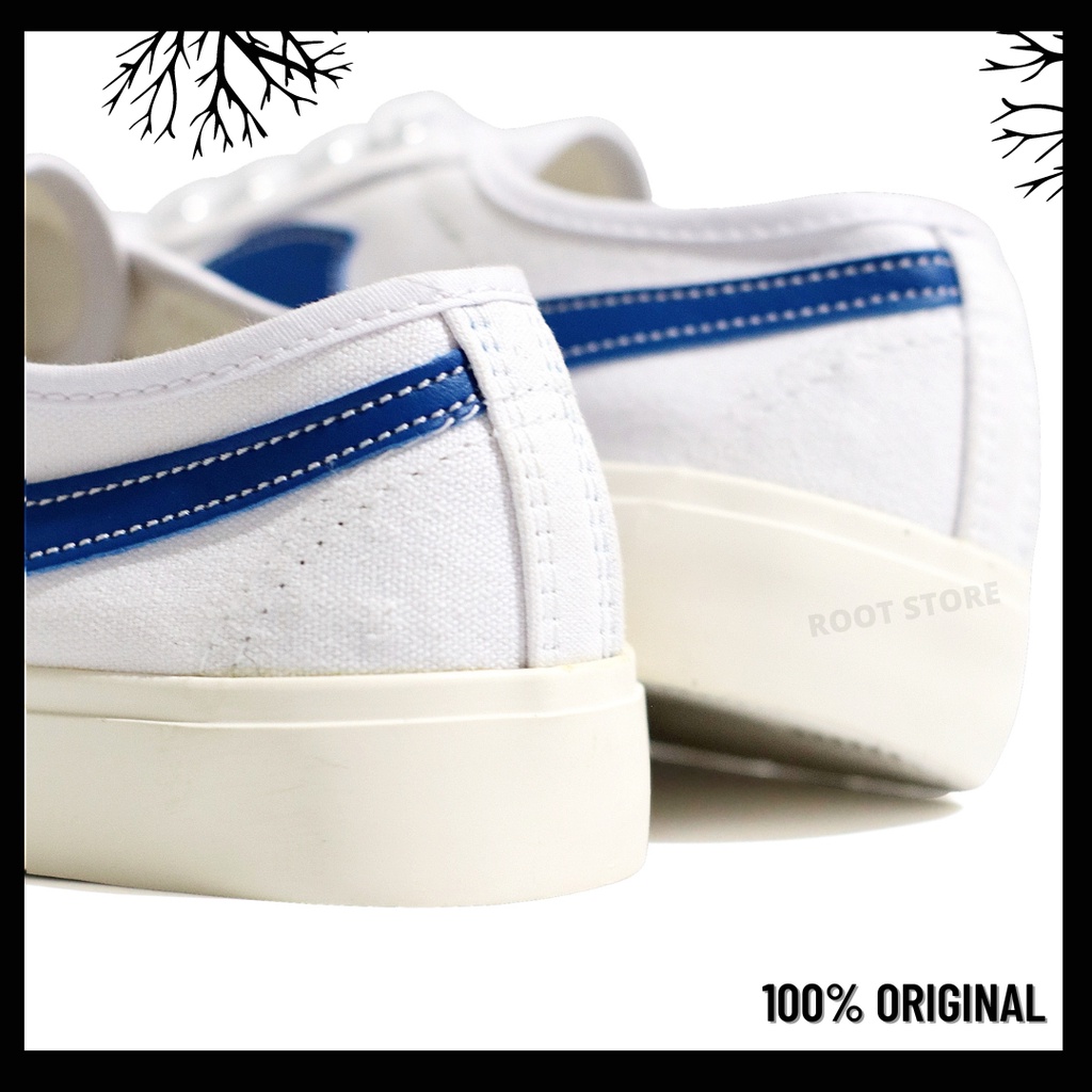 100% Original Sepatu Lokal Casual White Blue Low | Not Compass Gazelle White Blue