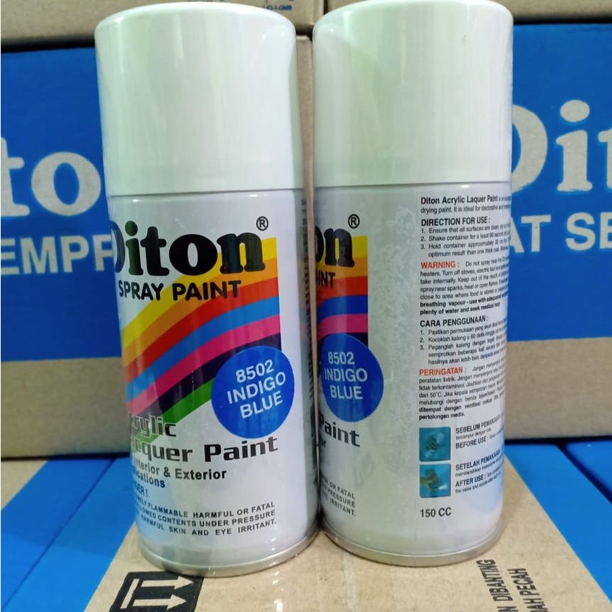 Pilox Cat Semprot DITON Spray Paint Acrylic Lacquer Paint - 8502 Indigo Blue / BIru Nila (150cc/Kecil)