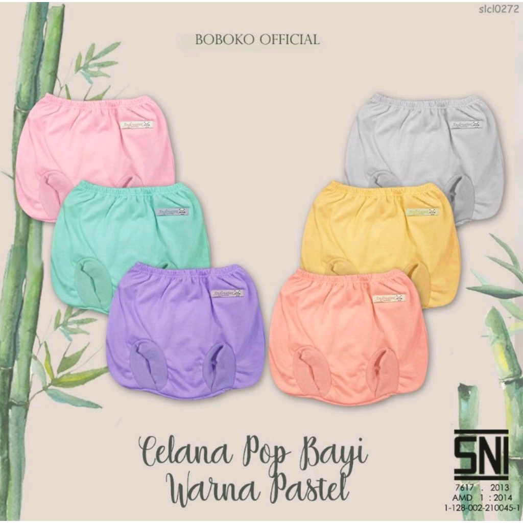 6 PCS CELANA POP BAYI NEWBORN ANDREATEX /BOBOKO WARNA PASTEL SET ISI 6 PCS 0 - 6 BULAN