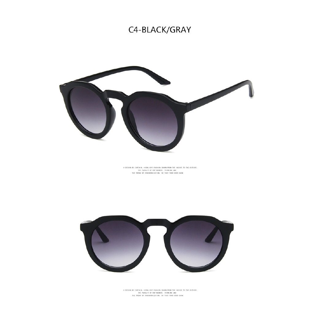 Korean fashion street fashion trend round frame retro personality sunglasses metal hinge