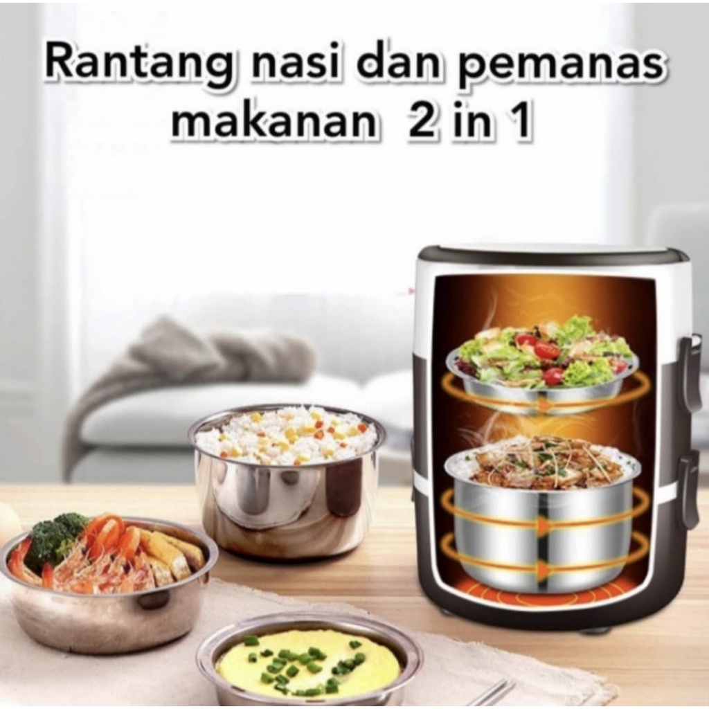 Electric Lunch Box Mini Rice Cooker Multifungsi Kotak Makan Elektrik