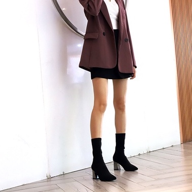 [ ORIGINAL IMPORT ] Sepatu Boots Heels Korea Wanita Import Premium Quality SI 9019