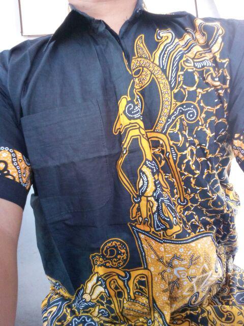 Baju Batik Wayang Kemeja Batik Lengan Pendek Batik Pria Dewasa M L Xl Xxl Katun Prima