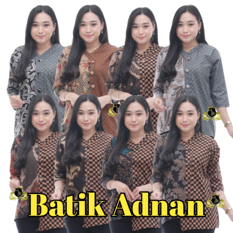 ATASAN BATIK WANITA MODERN BLUS LURIK KOMBINASI