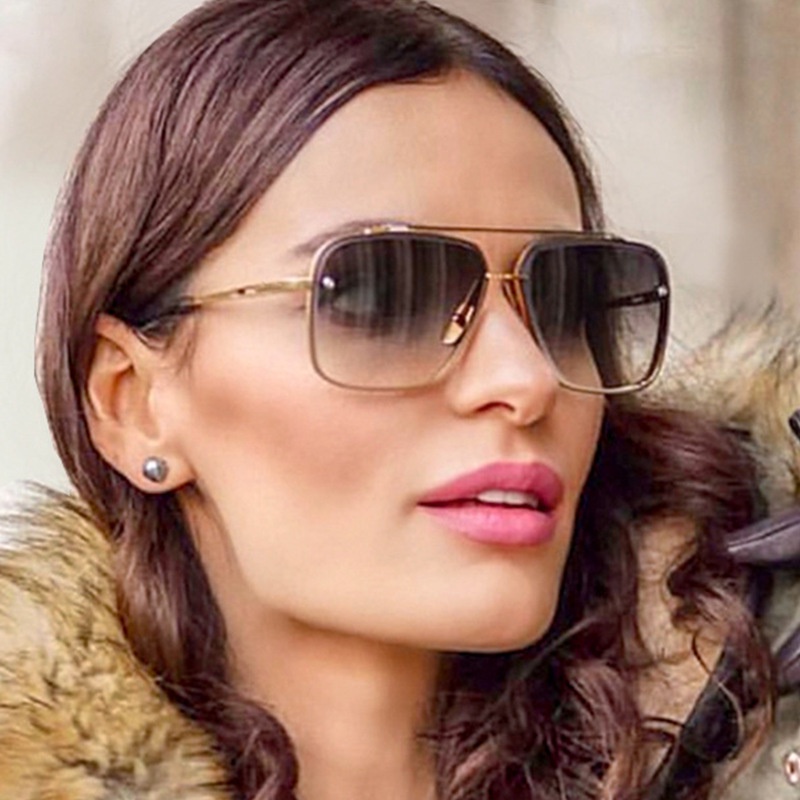 Fashion Frameless Diamond Cut Metal Frame Double Bridge Sunglasses for Men Women