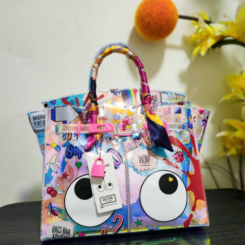Huer Lodhye Eye Theme Top Handle Bag Hologram