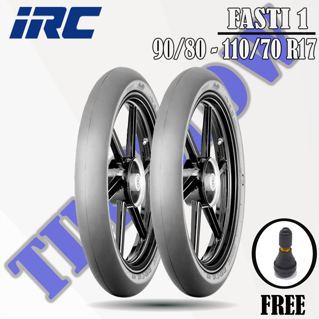 Paket Ban Motor SLICK RACING COMPOUND // IRC FASTI 1 90/80 - 110/70 Ring 17 Tubeless