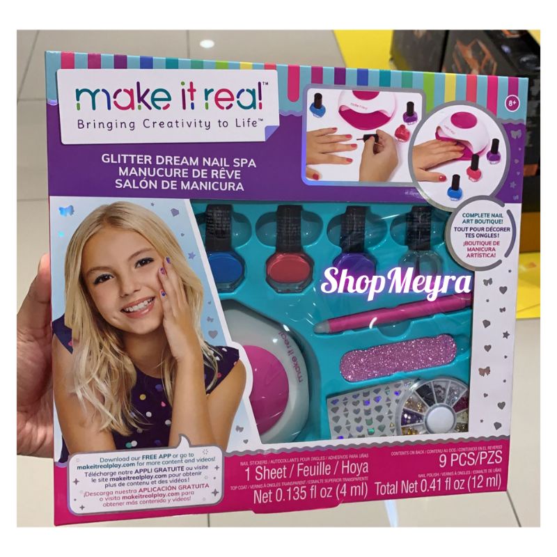 Make It Real Glitter Dream Nail Spa Mainan Kuteks Nail Art Anak