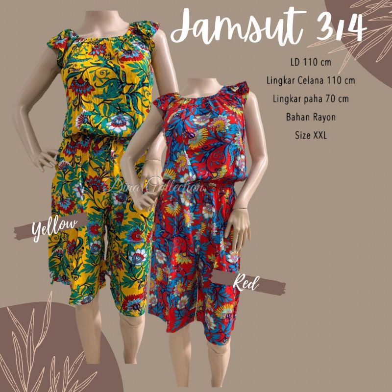 Jumpsuit Jumbo size 3/4 Rayon Bali