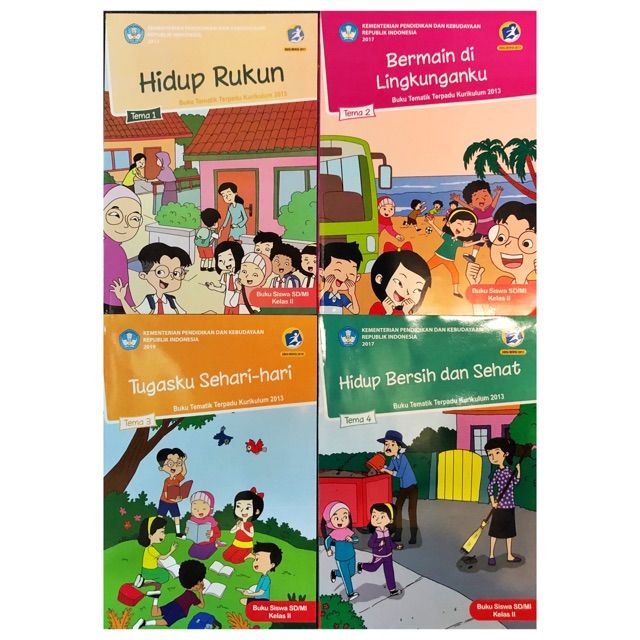 Buku Tematik SD kelas 2 semester 1 ( tema 1 , 2 , 3 , 4 )