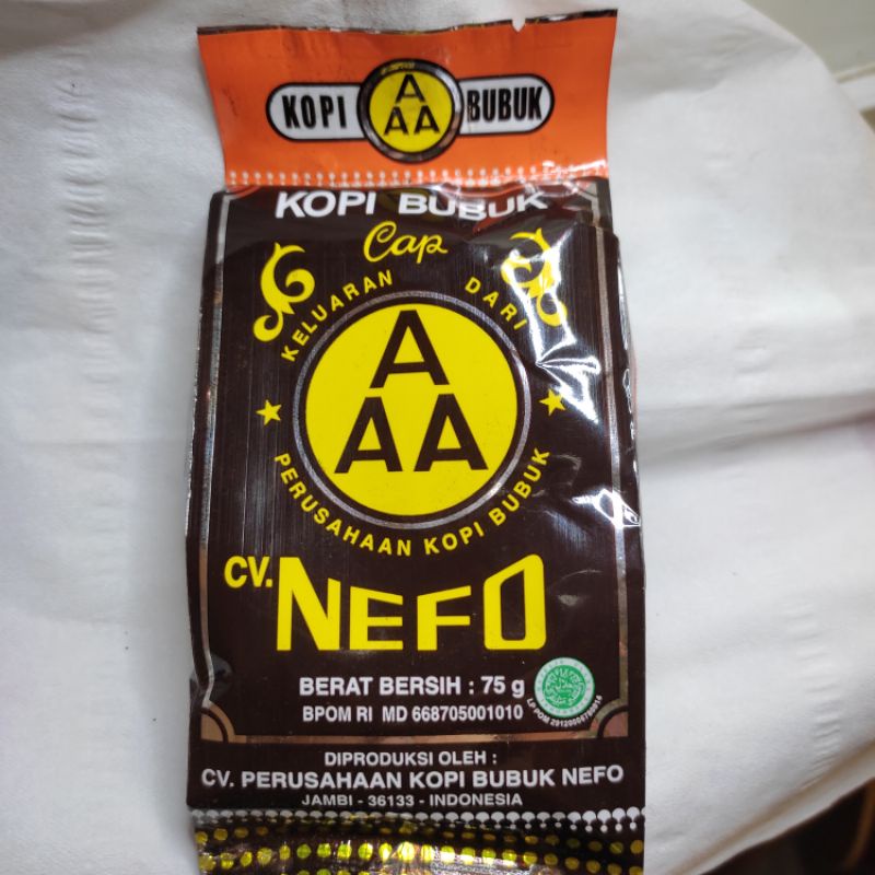 

Kopi Hitam Bubuk Cap AAA Asli Jambi 100% Kopi Asli 75g