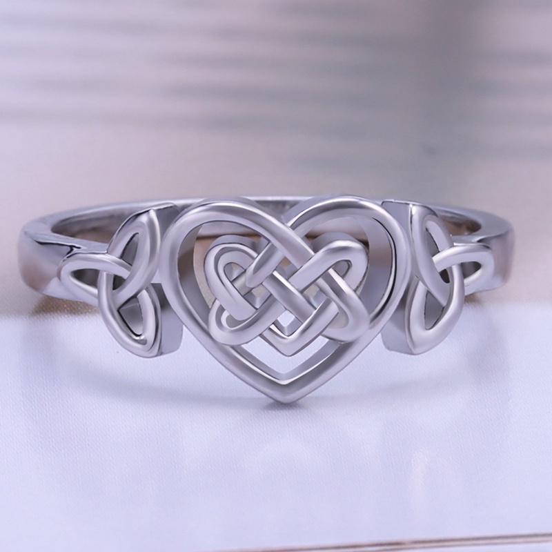 Fancyqube Cincin Sterling Silver 925 Desain Simpul Hati Tahan Lama Untuk Pernikahan
