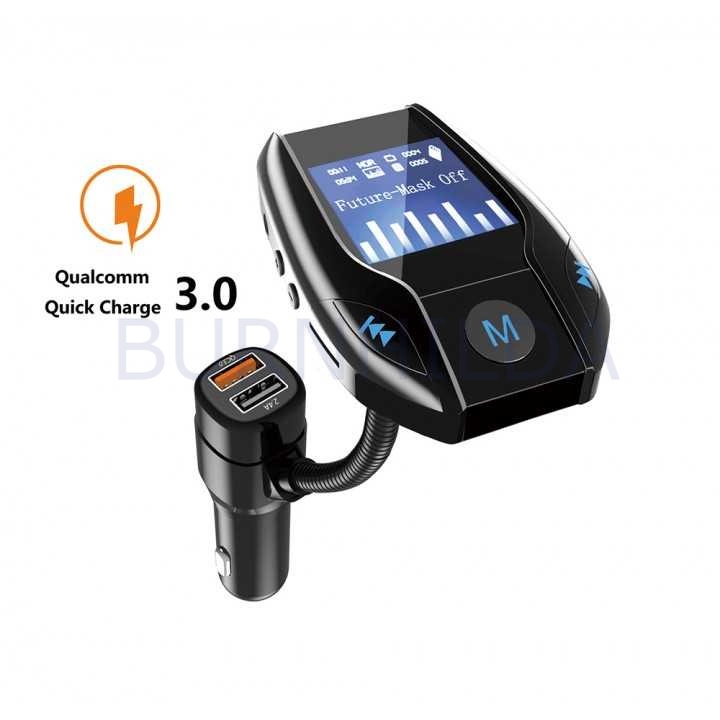 Qualcomm QC 3.0 Bluetooth Car Radio Transmitter Hands-Free mobil motor burnhilda