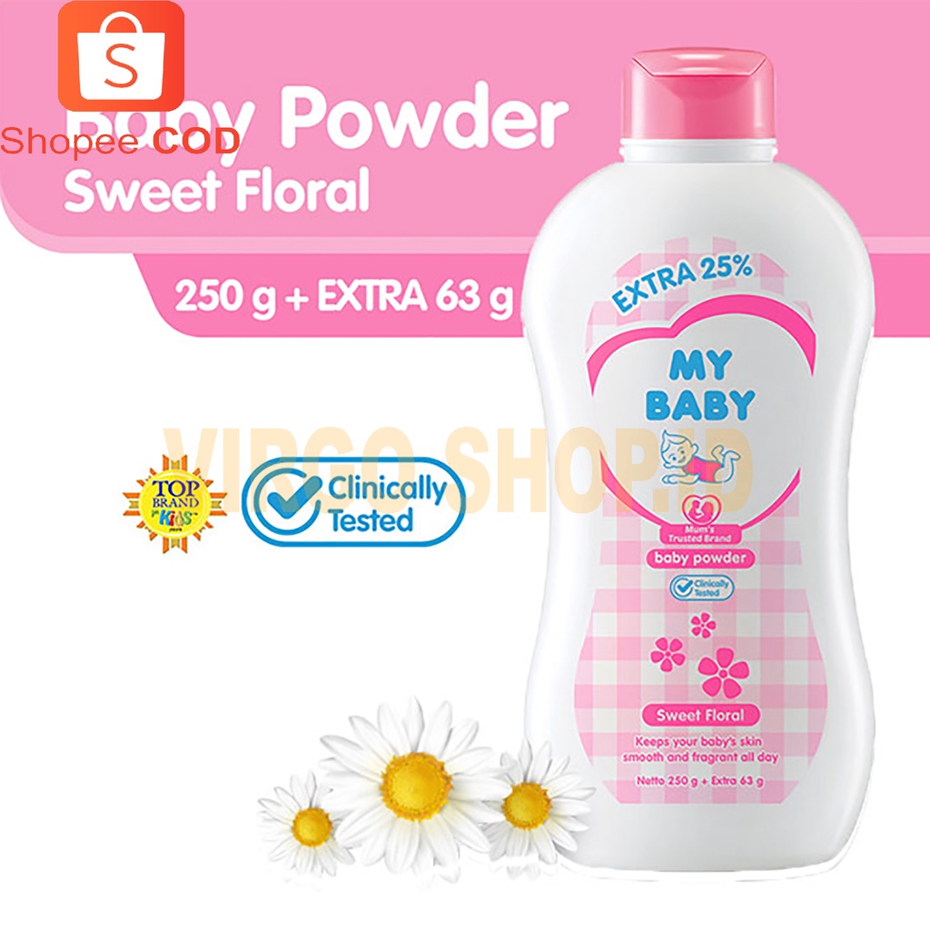 Bedak Bayi My Baby Powder 250g + 63g / My Baby / Perlengkapan Mandi Bayi / Bedak My Baby / Perlengkapan Bayi / Perlengkapan Mandi / My Baby Powder / Bedak Bayi My Baby / Perlengkapan Bayi